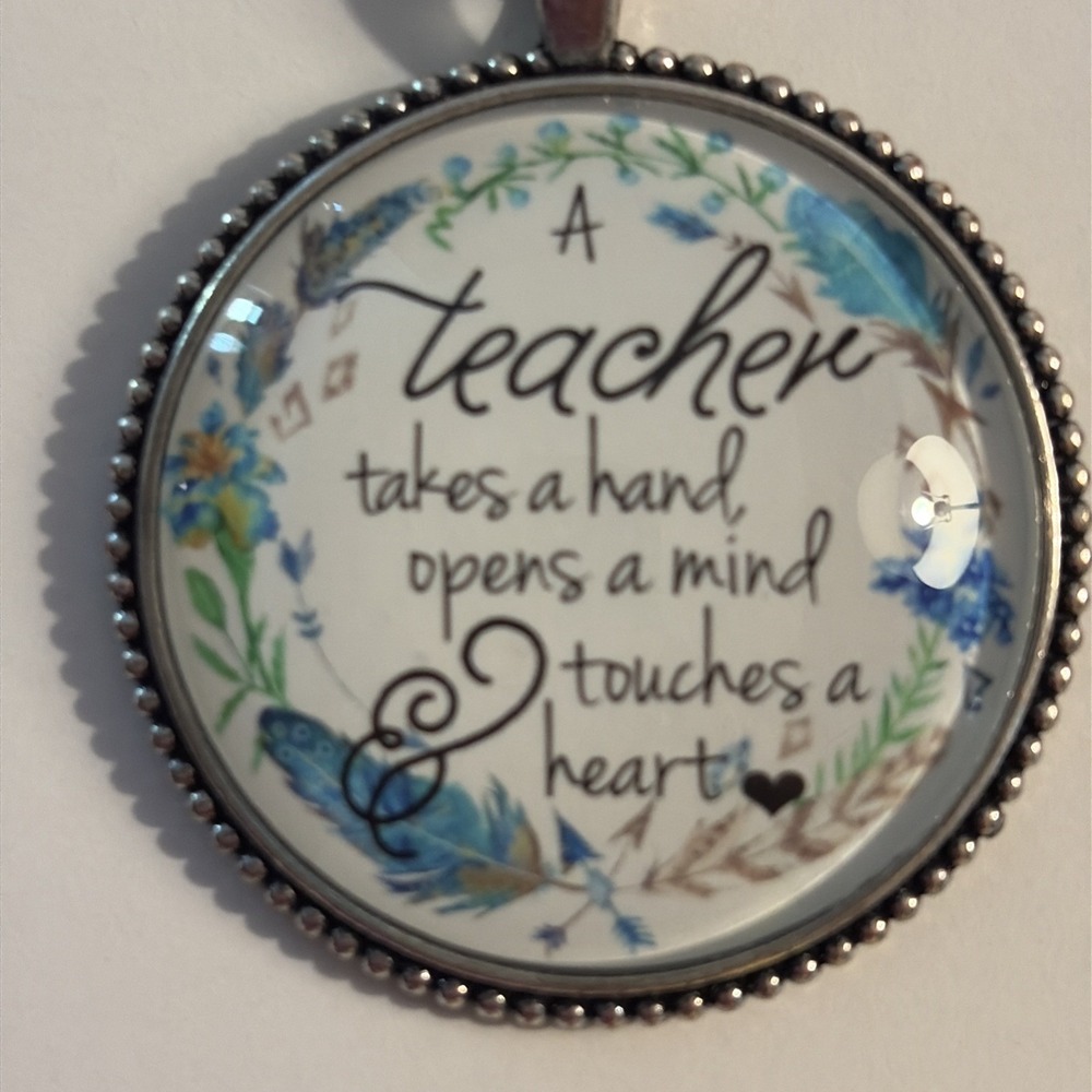 Plunder Teacher Necklace, Hand Mind Heart 15" long necklace; Plunder Jewelry